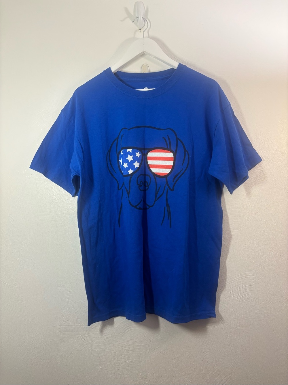 WeLoveDoggos Royal Blue 4th Of July Graphic Tee Size Large